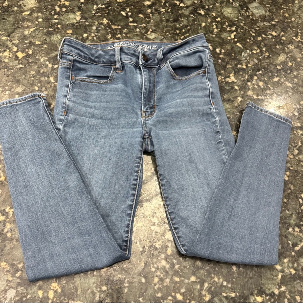 Women's American Eagle Super Super Stretch High Hi Rise Jegging 4 Short 4S Jeans - Picture 4 of 9
